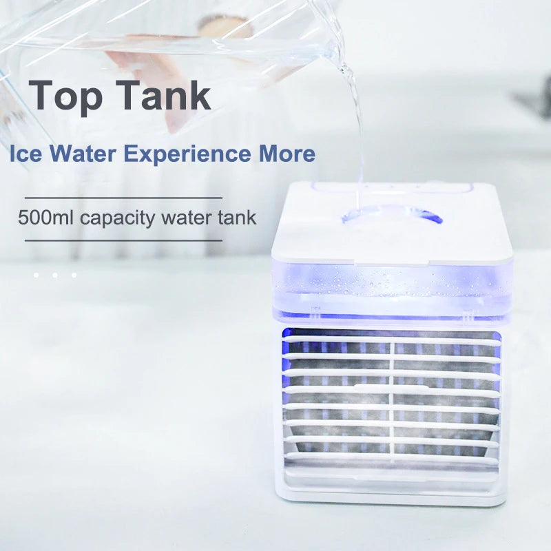 2025 New Portable Air Conditioner with Ultraviolet Germicidal Lamp USB Air Cooler Desktop Mini Cooling Fan