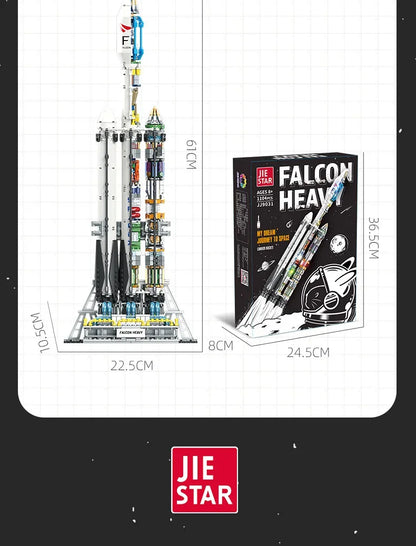 Building blocks rocket model science education toys decoration early education assembly DIY heavy rocket model JJ9030