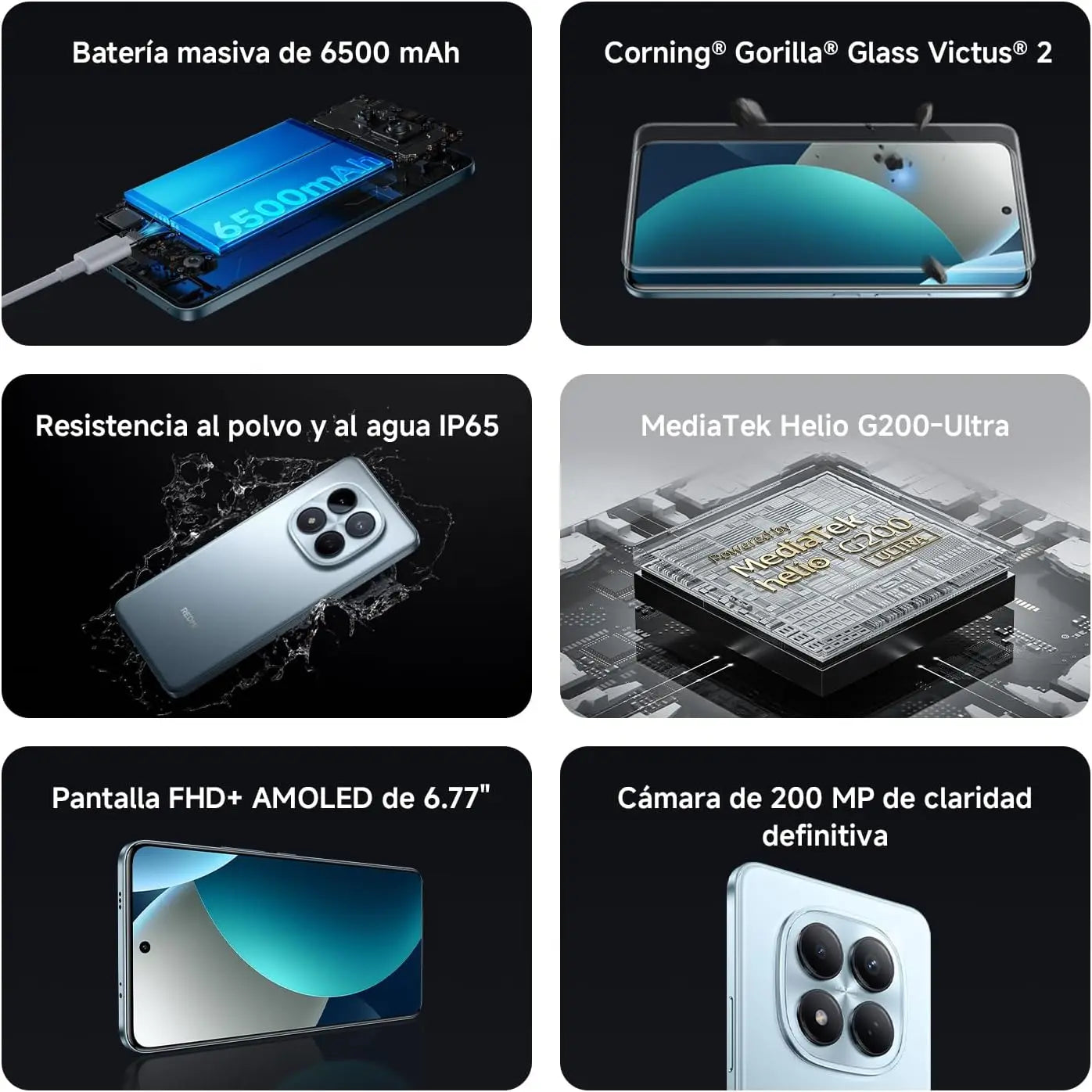 Xiaomi Redmi Note 15 Pro 4G 8GB 256GB 12GB 512GB 6.77" AMOLED Display MTK Helio G200-Ultra 200MP Camera 6500mAh Battery