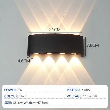 Modern LED Wall Lights Indoor and Outdoor Waterproof Wall Lights Living Room Corridors Courtyard Gardens Outdoor Wall Lights