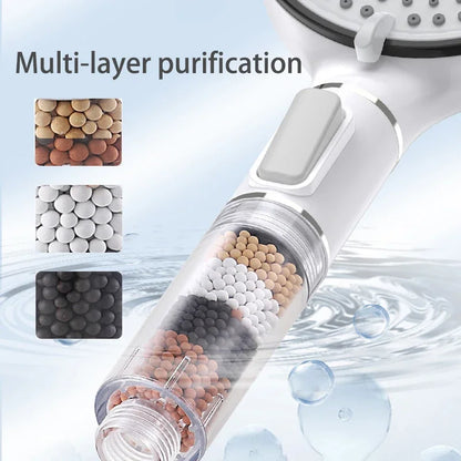 5 modos de cabeça de chuveiro anti calcário filtro higiênico remover calcario titular alça chuvas spa mangueira conjunto para acessórios do banheiro