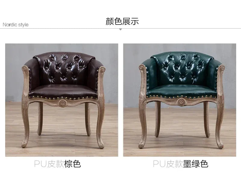 European Hotel Dining Chair, Leisure Sofa Chair, Solid Wood Antique Dining Chair, Living Room Leisure Sofa,Support Customization