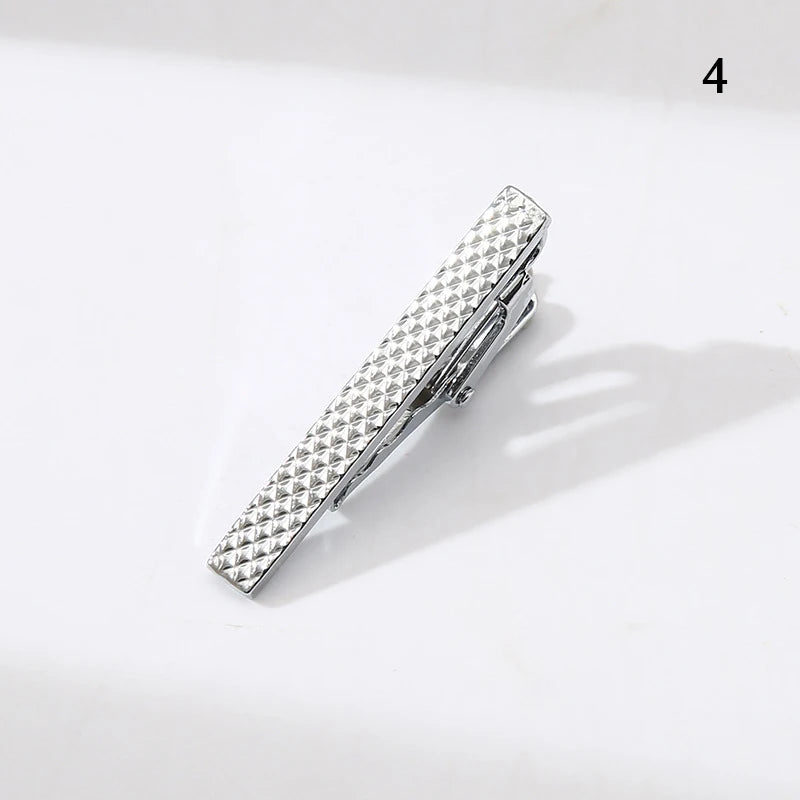 New Metal Silver Color Tie Clip For Men Wedding Necktie Tie Clasp Clip Gentleman Ties Bar Crystal Tie Pin For Men's Accessories