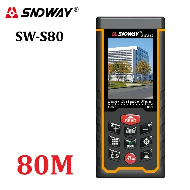FANYUE SW-120 Display Laser Distance Meter 80M 120M Camera Digital Meter Area Volumn Digital Angle Ruler Laser Rangefinder Tape