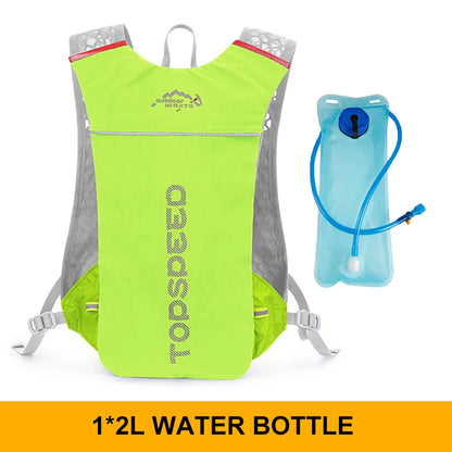 Mochila ultraligera de 5 l para correr en senderos al aire libre, chaleco de hidratación para correr, bolsa transpirable para ciclismo de maratón, botella de agua de 500 ml.