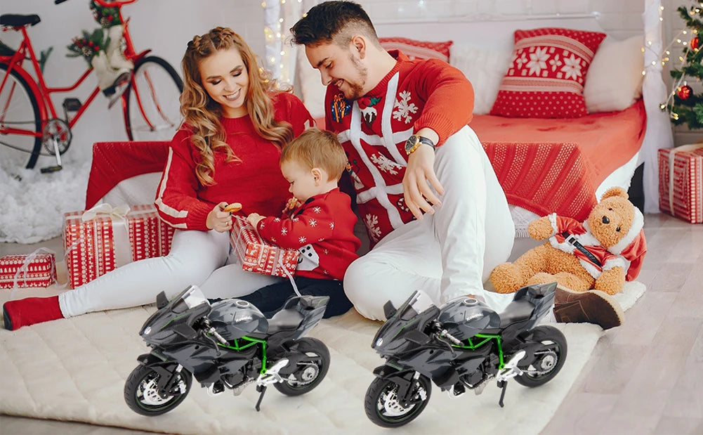 3pcs 1: 18 alloy+plastic car decoration off-road vehicle collection office model toy die-casting motorcycle simulation portable