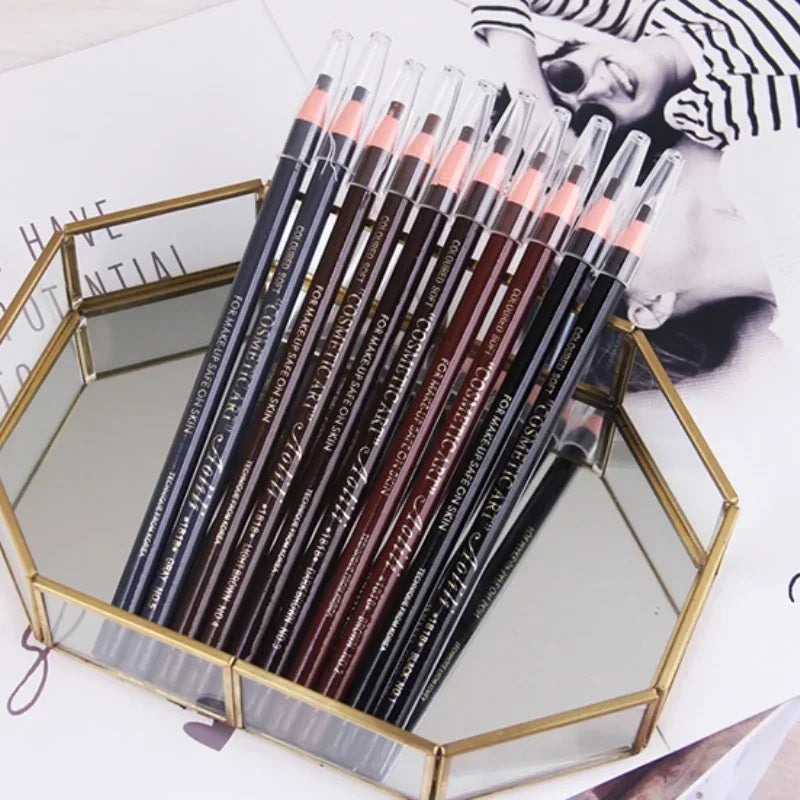 Natural Pull Eyebrow Pencil Waterproof Eye Brow Enhancer Pen Long Lasting Eyes Makeup Tools Cosmetics Black Red Brown Gray