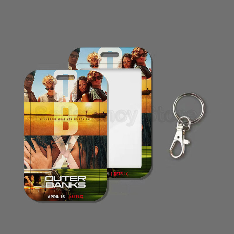 TV Show Outer Banks DBX3 Keychain Card Holder Keychains Badge Business Credit Card Holders Bank Bus ID Cards Cover Case Keychain