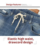 XL-6XL Plus Size jeans for Women Mom Jeans Woman Elastic High Waist Blue BaggyJeans Denim Ripped Jeans Female Harem Pants