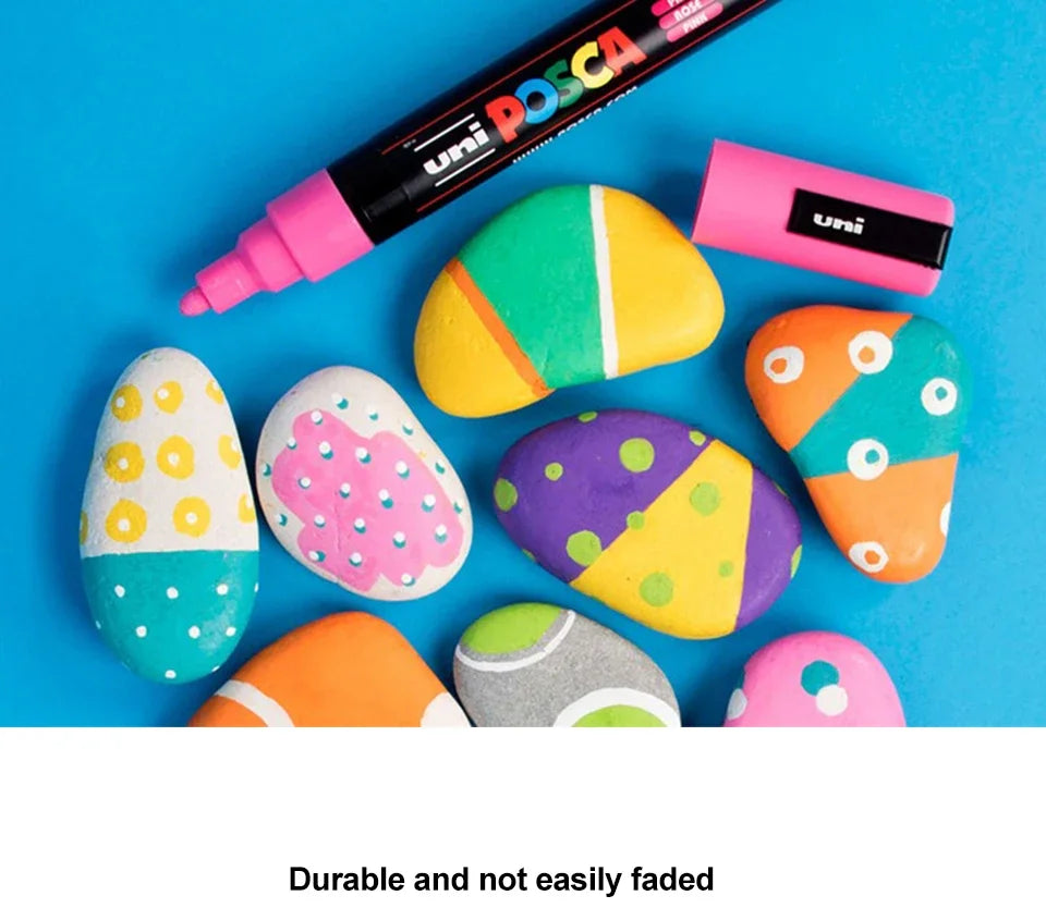 16pcs Japan UNI POSCA Markers Set Acrylic Graffiti Drawing Permanent Waterproof Children's Drawing PC-3M/1M/5M Art Supplies