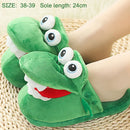 Cartoon Crocodile Cotton Slippers with Movable Mouth, Funny Home Shoes, Winter Warm Shoes, Christmas Gift for Men and Women 