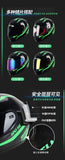 HNJ Men Motorcycle Helmet Women Full Face Helmet Riding Personality Horn Pink Helmet DOT Certification Motorcycle Helmet