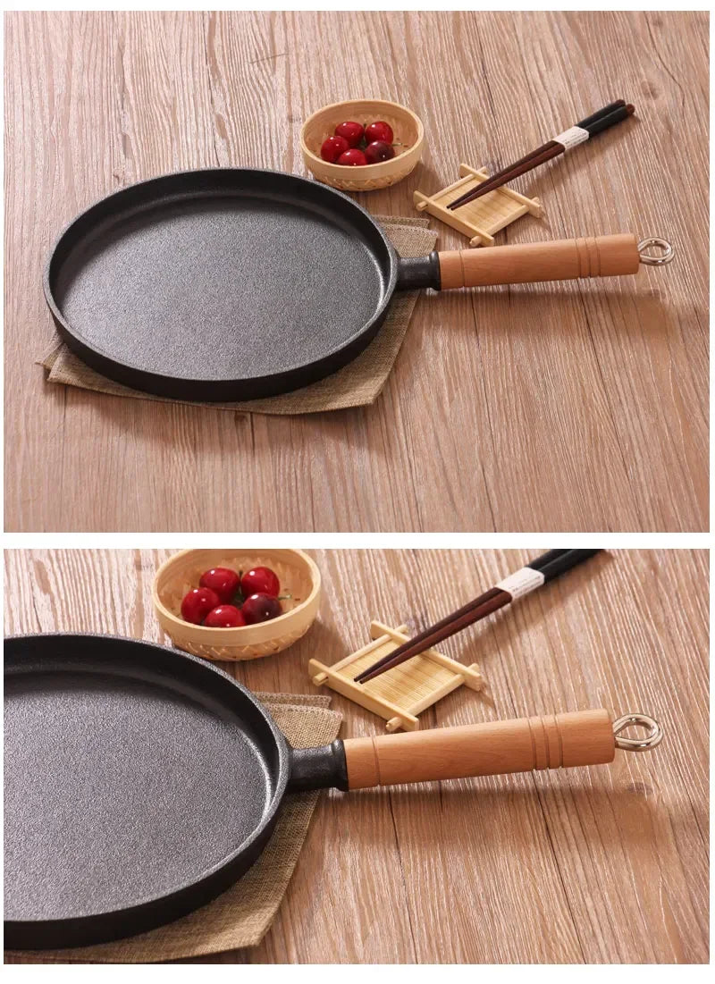 26cm Thickened Cast Iron Non-stick Frying Pan Layer-cake Cake Pancake Crepe Maker Flat Pan Griddle Breakfast Omelet Baking Pans