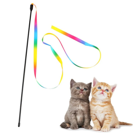 Juguetes para gatos, lindas y divertidas tiras de arcoíris, varita de juguete para gatos, juguetes interactivos, suministros para gatos, productos para mascotas