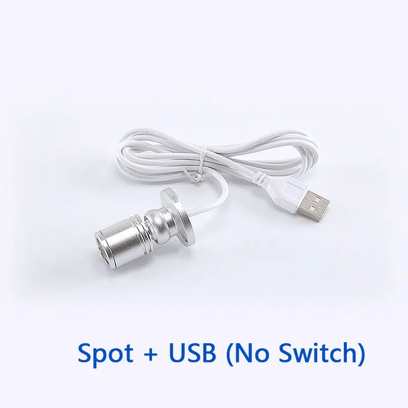 USB LED Spotlight 3W DC5V Jewelry Cabinet Showcase Counter Lamp Surface Mounted Ceiling Mini Spot Light USB 5V Interface