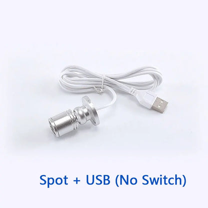 Led usb holofote 3w dc5v jóias armário vitrine contador lâmpada superfície montada teto mini ponto luz usb 5v interface