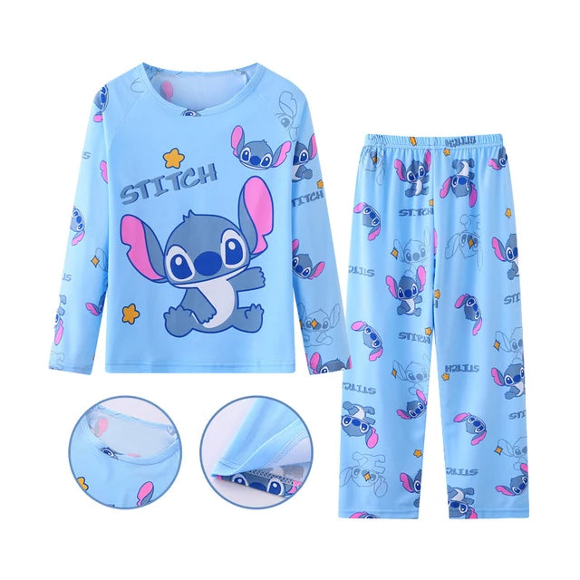 Pijama de manga larga para niño, Stitch, pijama de ángel, ropa para niños, ropa para niñas, novedad, primavera 