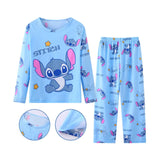 Pijama de manga larga para niño, Stitch, pijama de ángel, ropa para niños, ropa para niñas, novedad, primavera 