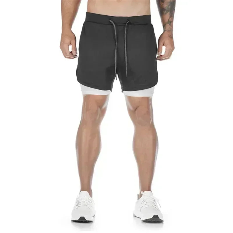 Men's Sports Shorts Anime Performance Shorts Printed Men GYM Casual Sport Compression Shorts Workout Running Mesh 2 in 1 Shorts