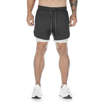 Men's Sports Shorts Anime Performance Shorts Printed Men GYM Casual Sport Compression Shorts Workout Running Mesh 2 in 1 Shorts