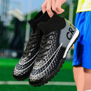 Professional Society Football Boot Men High-top Leather Lightweight TF/FG Five-a-side Soccer Shoes Childrens Football Shoes Kids