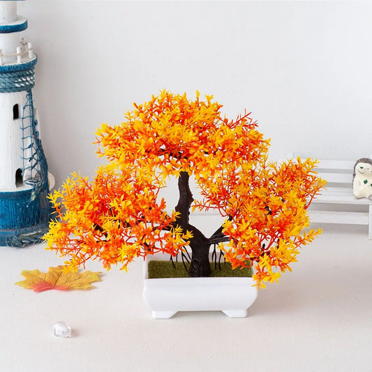 Artificial Plants Decoration Potted Bonsai Small Tree Pot Fake Plant Potted zen garden Ornaments Table Home Room Decoration