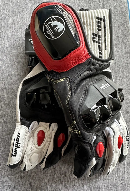 Genuine Leather Motorcycle Gloves Men's Windproof Outdoor Riding Motocross Gloves Touch screen Motociclismo Protective Equipment