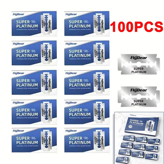 100PCS/10PCS Stainless Steel Double Edge Safety Razor Blades Professional Men's Barber Shave Hair Removal Tool