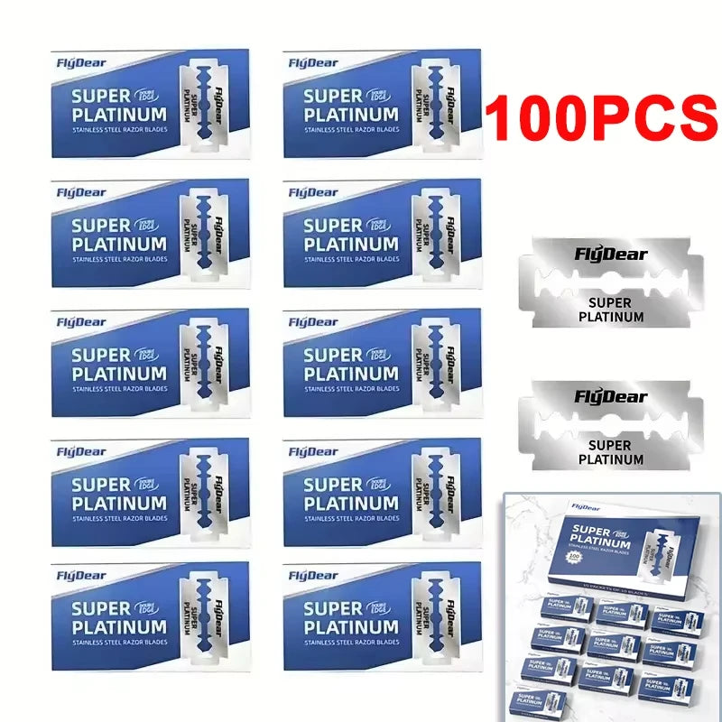 100PCS/10PCS Stainless Steel Double Edge Safety Razor Blades Professional Men's Barber Shave Hair Removal Tool
