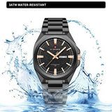 New Style NAVIFORCE Men's Wrist Watch 3ATM Waterproof Stainless Steel Band Luminous Pointer Display Luxury Boys Watches Gifts