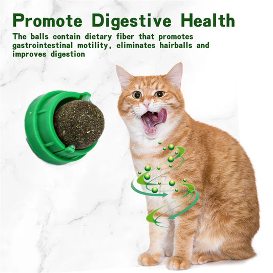 Bolas de hierba gatera natural para lamer, juguete rascador para gatitos, golosinas masticables, aliento fresco para gatos pequeños y medianos.