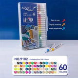 Acrylic marker pen set/12-60 colors/multi-purpose art watercolor pen/quick drying/student painting marker/stationery supplies