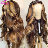 Highlight Body Wave Wig Human Hair Lace Front Wigs 4/27 Honey Blonde Body Wavy Lace Human Hair Wig For Women Brazilian Remy Wig