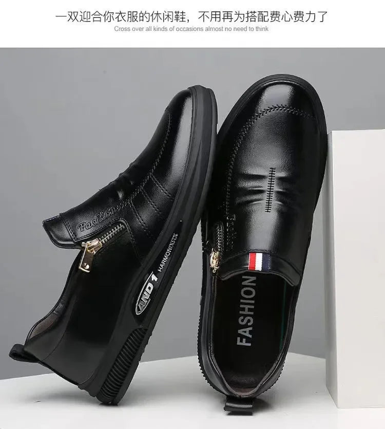 Casual Leather Shoes Men Loafers Trend Brand Business Shoes Autumn Slip-on Flat Men's Sneakers Comfortable Moccasins Zapatos Hombre