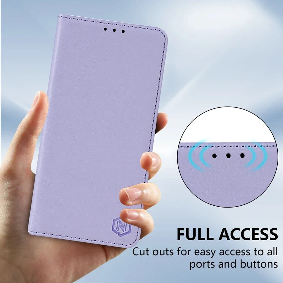 Wallet Skin friendly Magnetic Card Slot Flip Leather Case For Xiaomi 14T 13T 11T Poco X6 C65 C75 Redmi 14C 13C 13 12C 10C 9A 9C