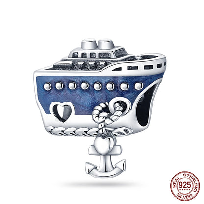 Ocean Series - Original Genuine 925 Sterling Silver Turtle Crab Mermaid Charm Beads Suitable for 3mm Bracelet DIY Making Pendant