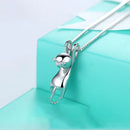 Wedding Bridal Jewelry Sets for Women 925 Sterling Silver Cute Cat Earrings Long Chain Necklaces Pendant Party Gifts