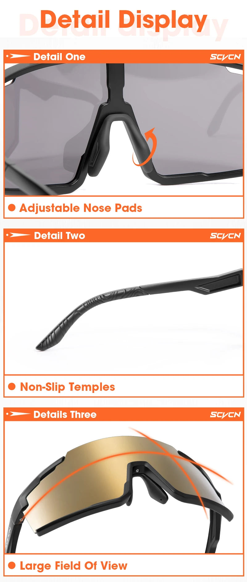 SCVCN Photochromic Cycling Sunglasses Sports Bicycle Glasses MTB Mountain Bike Goggles Accessories UV400 Outdoor Eyewear Men