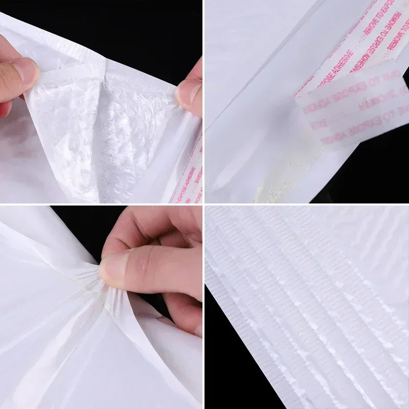 Espuma Branca Acolchoada Envelopes de Envio com Bolha, Auto Seal Mailers, Mailing Bag, Pacotes Bag, 500 Pcs