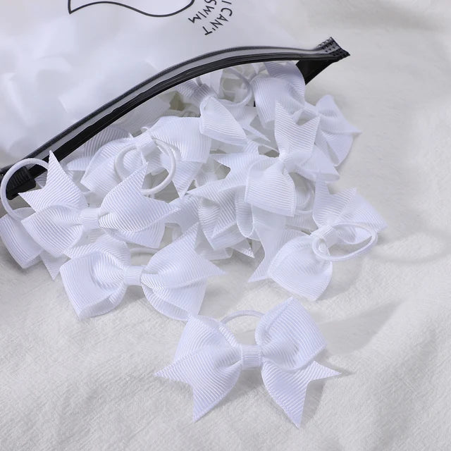 Bandas elásticas para el cabello para niñas, cinta de grosgrain, coletas, lazos, corbatas, soportes, accesorios, bebés, 10 piezas por lote 