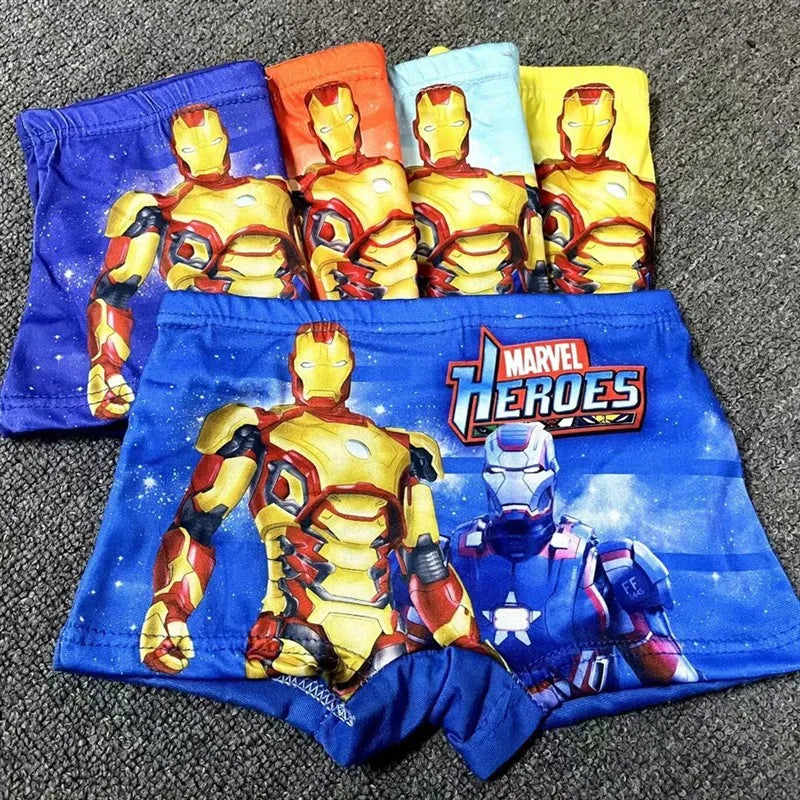 Cartoon Spider Man Children's Boys Underwear Four Flat Corner Pants Milk Silk Small Medium Big Children