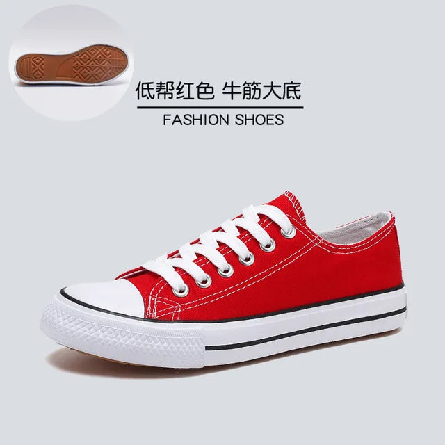 Korean Style Men's Low-cut Lace-up Sneakers Casual Canvas Shoes Fashion Student Parent-child Shoes 