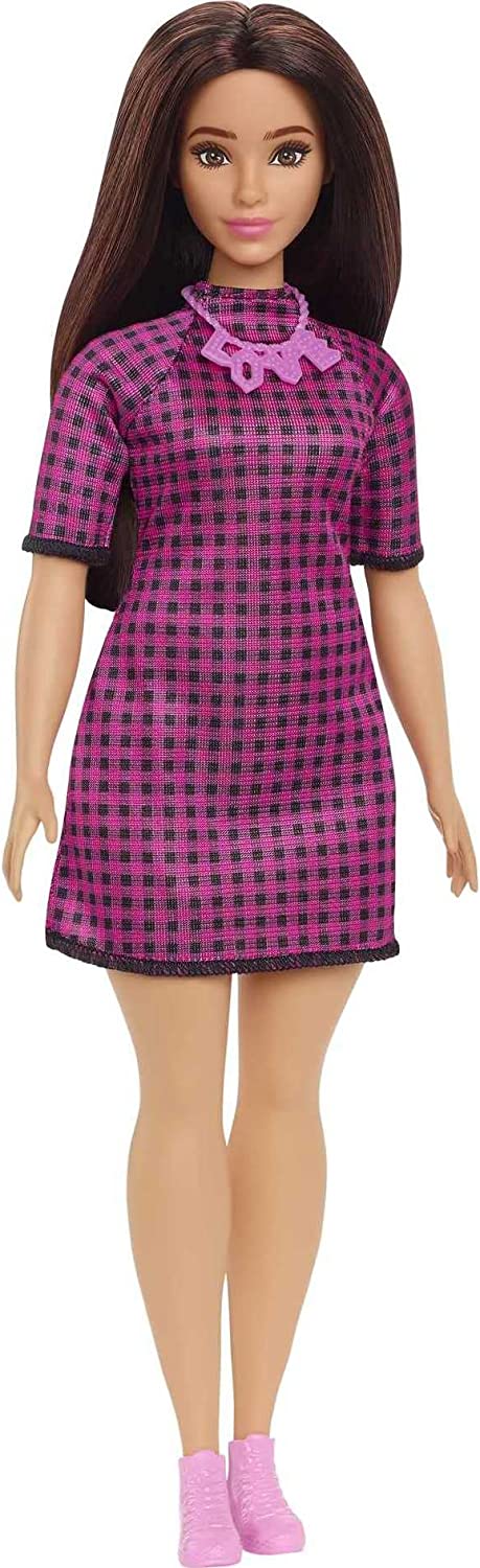 Original Mattel Barbie Fashionistas Doll Floral Dress with Sweet Casual Clothes and Accessories Toys for Girls Collection Gift