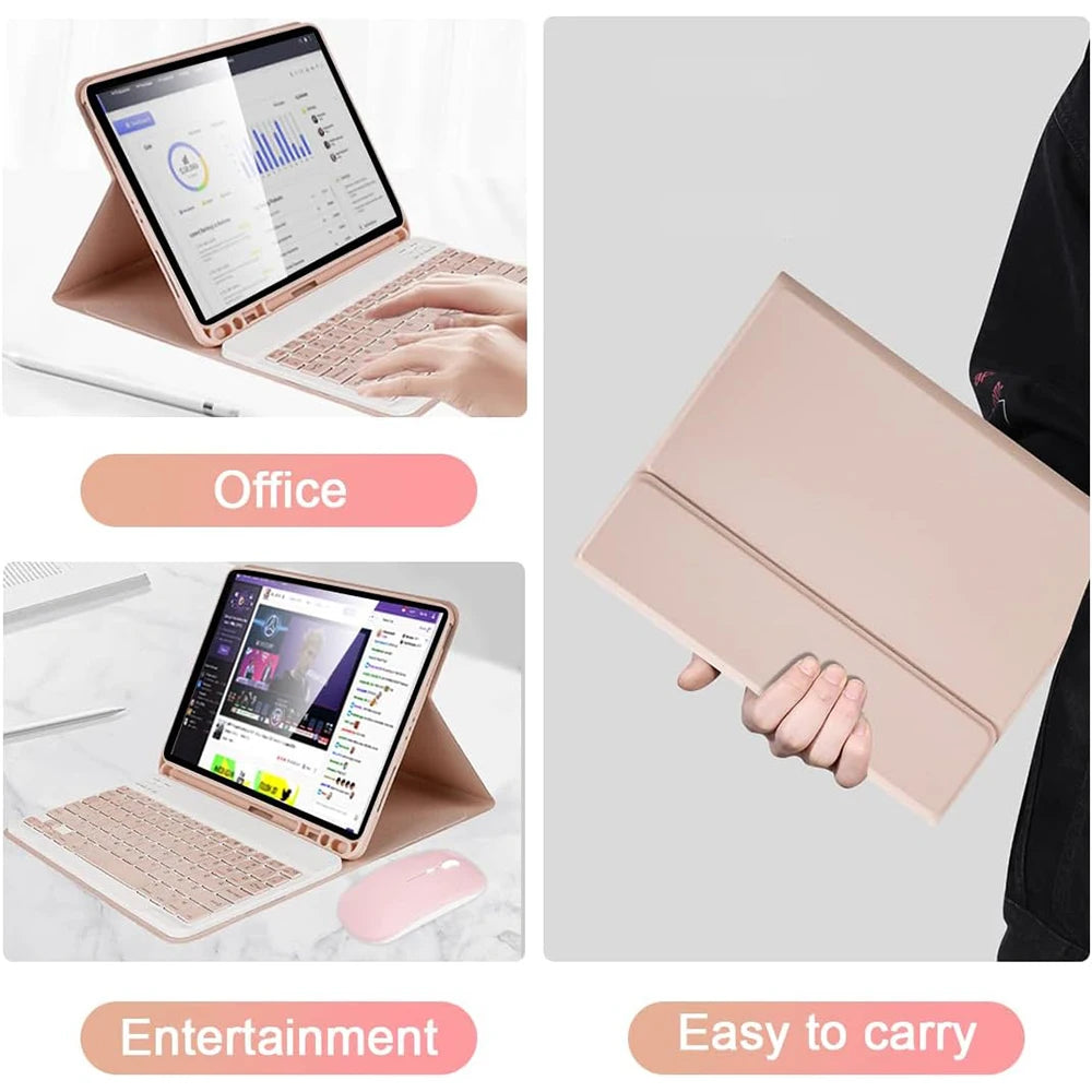 For iPad 5th Gen 2017 6th Gen 2018 9.7inch Case, Bluetooth keyboard case for iPad Air 1st 2nd Pro 9.7inch