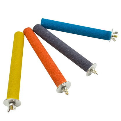 Barra para afilar picos y garras de pájaro, palo de pie, estación para loros, suministros para pájaros, soporte para afilar garras de loro, accesorios para jaulas
