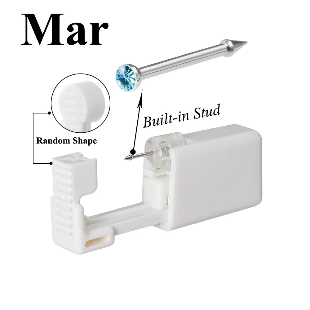 1 Unit Disposable Safe Sterile Piercing Unit For CZ Nose Studs Piercing Gun Piercer Tool Machine Kit Earring Stud Body Jewelry