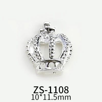 10pcs New Crown Alloy Zircon Nail Art Charms Silver Shiny Crystals Jewelry Hot Sale Nails Decoration 3D Manicure Accessories %2
