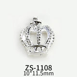 10pcs New Crown Alloy Zircon Nail Art Charms Silver Shiny Crystals Jewelry Hot Sale Nails Decoration 3D Manicure Accessories %2