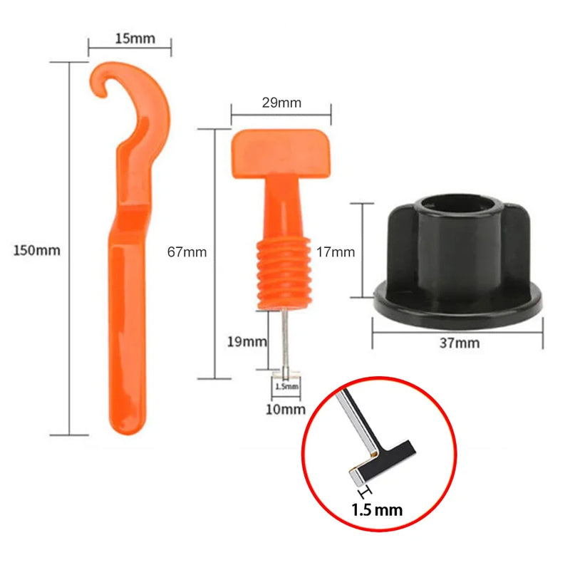 51-204Pcs Floor Tile Leveling System Clips Spacers Porcelain Ceramic Leveler Kit For Tile Laying Wall Fixing Construction Tools