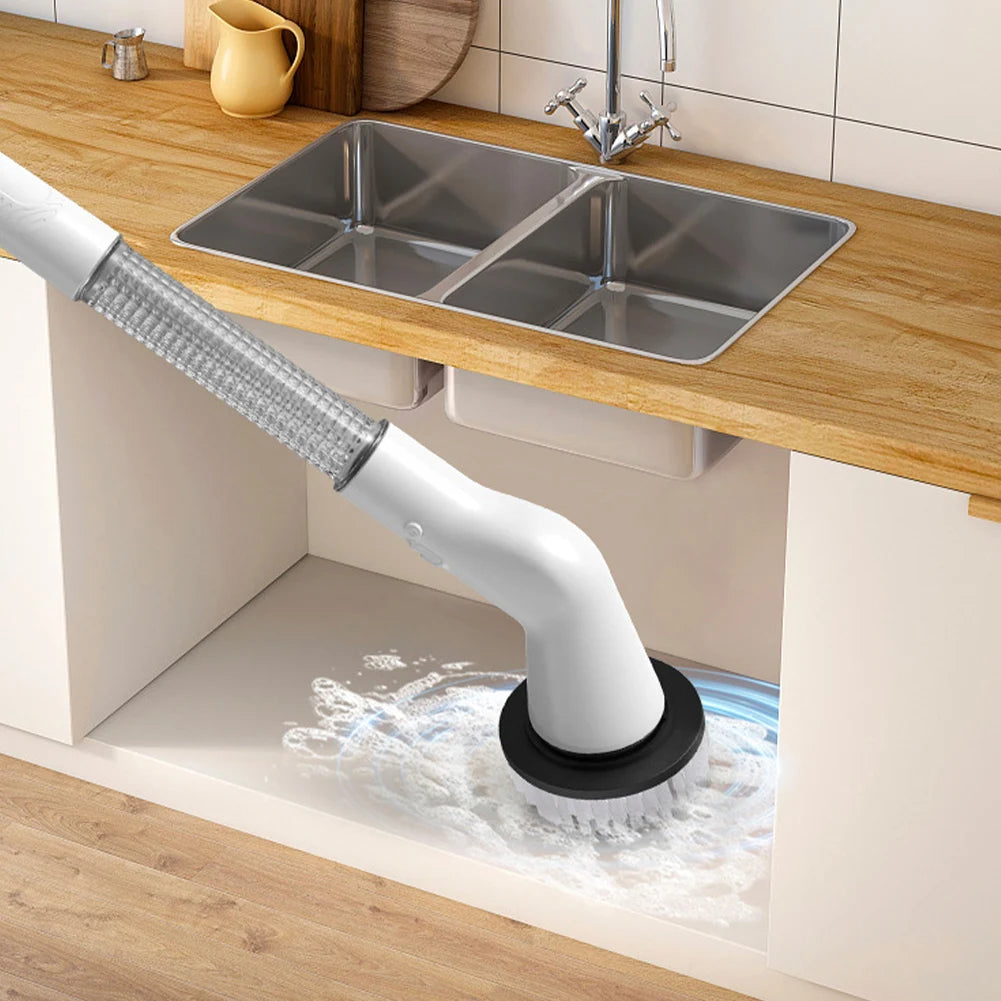 Cepillo de limpieza eléctrico 5 en 1, multifuncional, inalámbrico, giratorio, para baño, cocina, ventanas e inodoro.